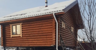 Баня из оцилиндрованного бревна под ключ в Благовещенске - от 135642 рублей